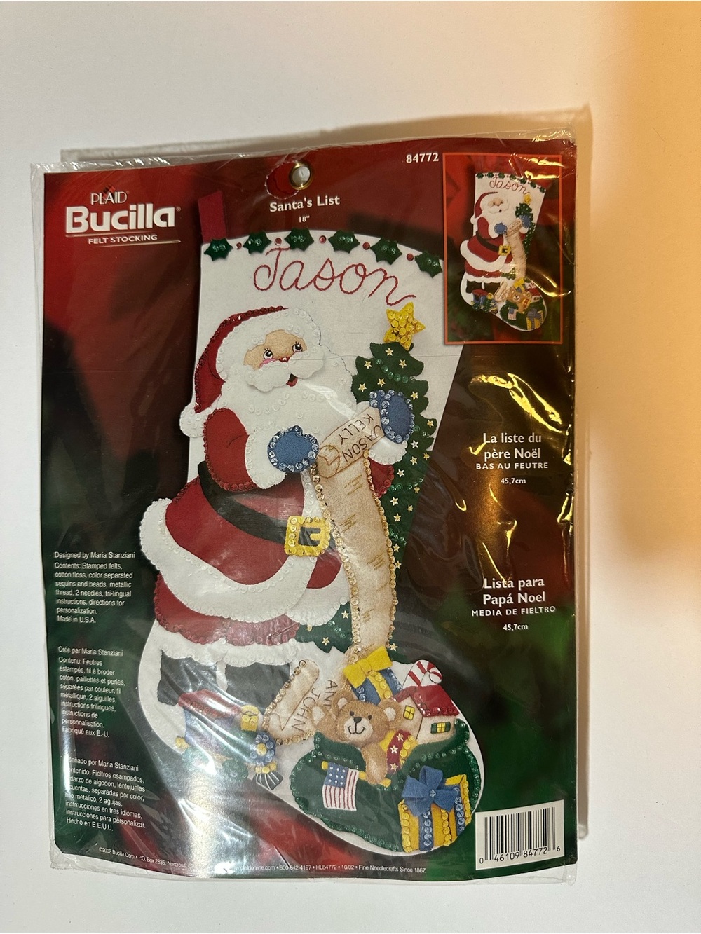 Bucilla Santa's List Felt Christmas Stocking Kit 18 in